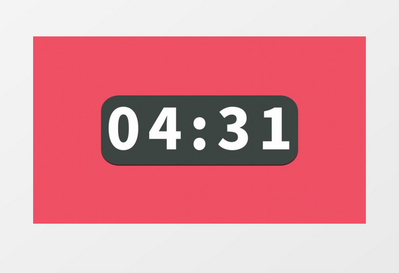 红色简约五分钟倒计时AE视频模板