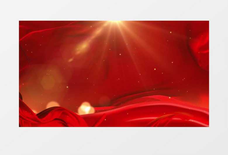 红色党政红绸元素背景视频