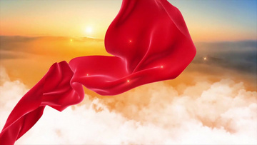 震撼大气云层红绸党政宣传背景视频