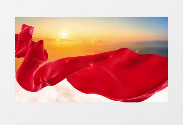 震撼大气云层红绸党政宣传背景视频