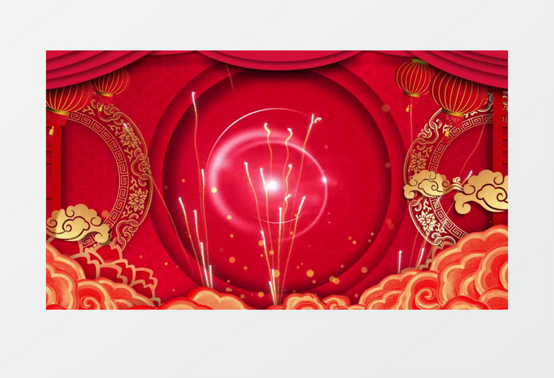 大气震撼中式喜庆风背景视频