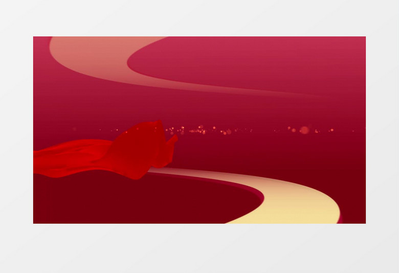 简洁红色党政红绸粒子视频背景