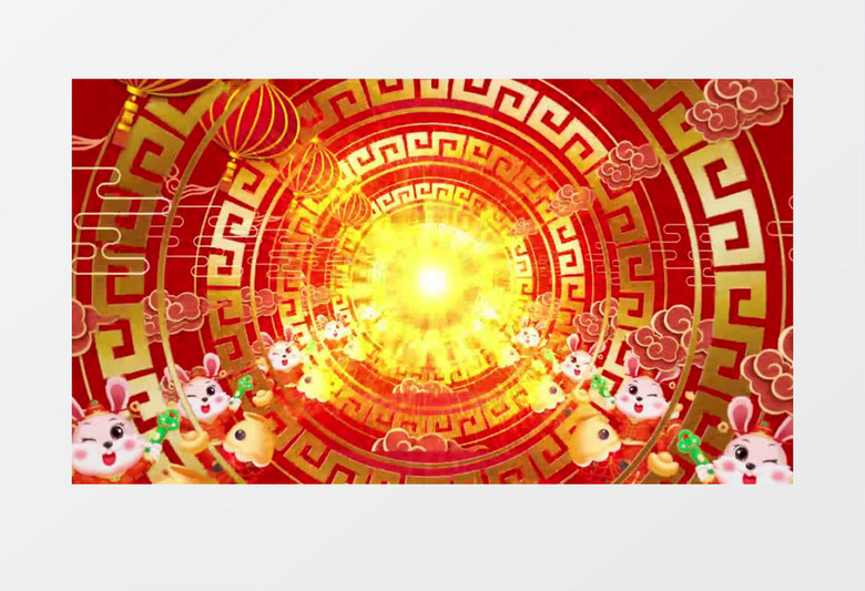 兔年背景穿梭春节背景视频