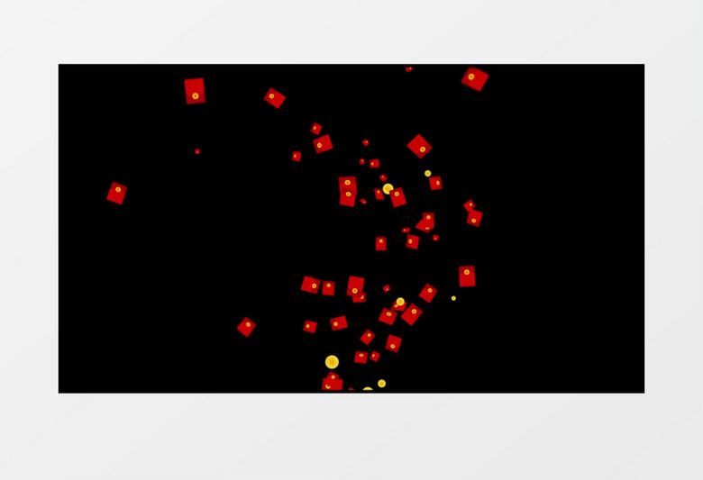 向上喷射红包金币新年年会动画元素特效后期素材