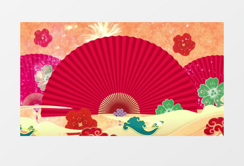 喜庆中国风兔年新年祝福拜年背景视频