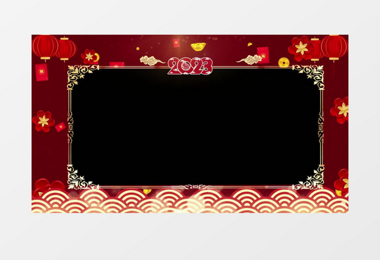 4K新春兔年喜庆边框后期素材