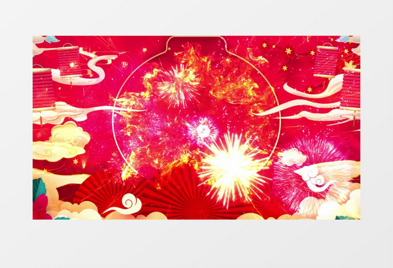 喜庆兔年新春贺岁背景视频