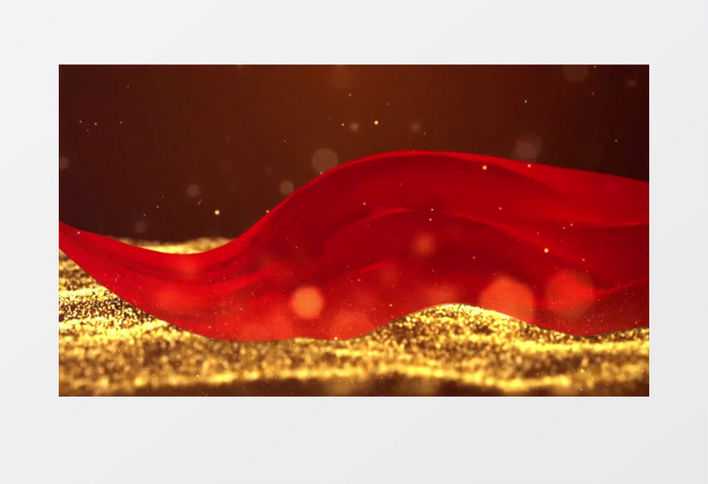 大气震撼金色粒子红绸背景视频