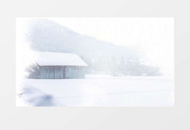 中国水墨风冬日雪景背景视频