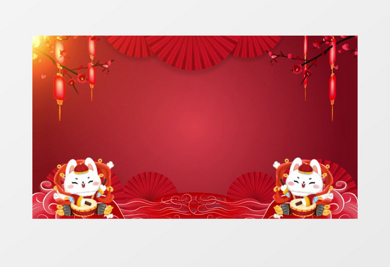 中国风兔年春节宣传背景视频
