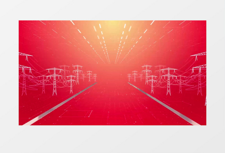 红色电网背景视频