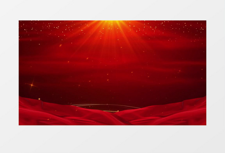 红色大气党政红绸元素背景视频