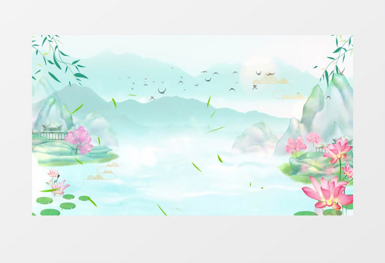 大气国潮立夏节气宣传背景视频