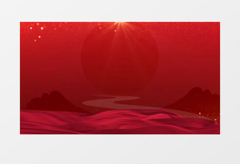 红色党政红绸条纹粒子飞舞背景视频