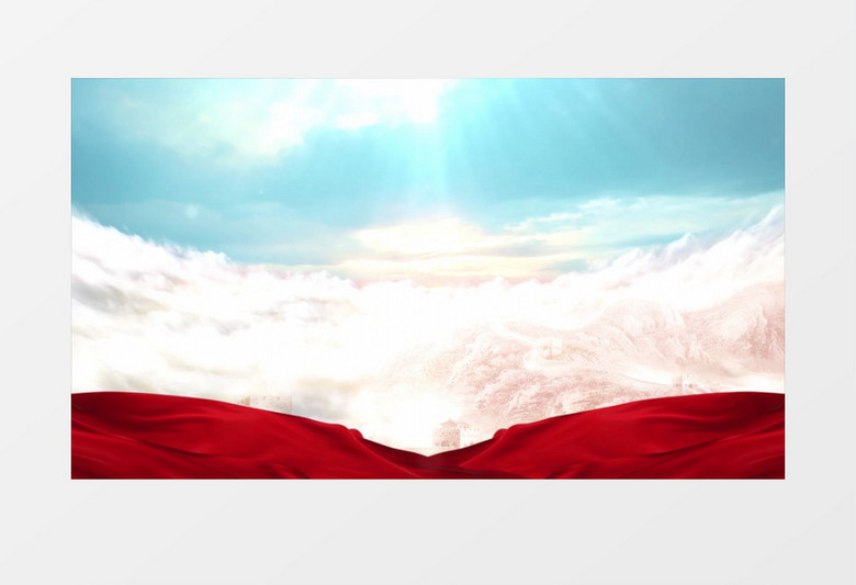 党政云端金色大山背景视频