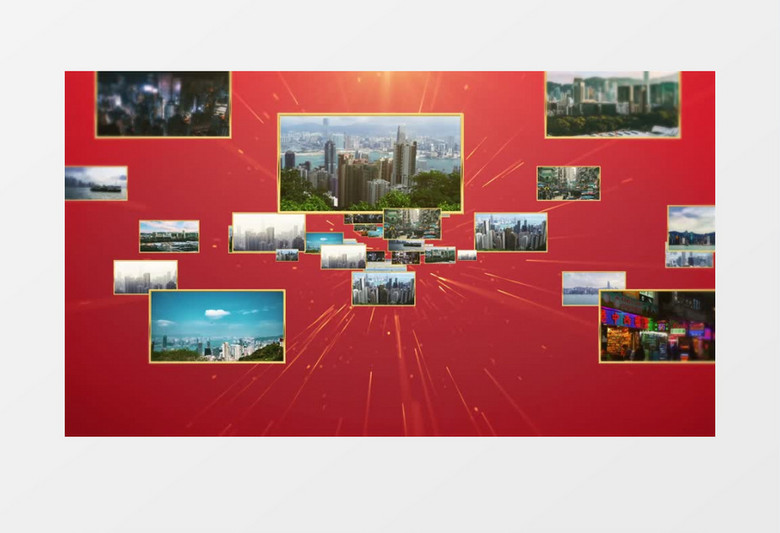 大气香港回归图文汇聚AE模板