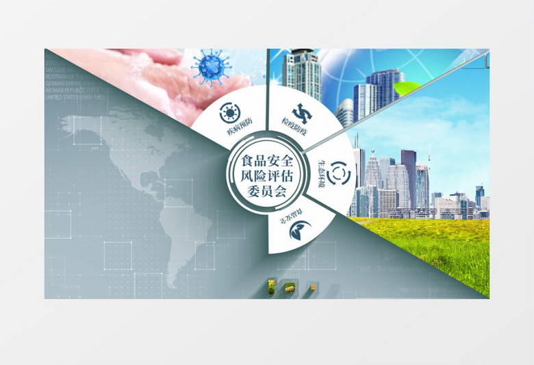 食品安全分屏分类AE模板