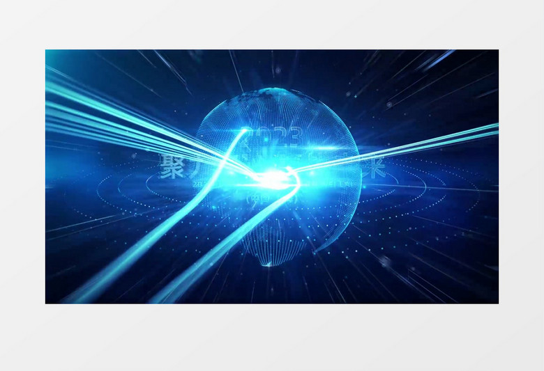 震撼蓝色科技启动仪式开场AE模板