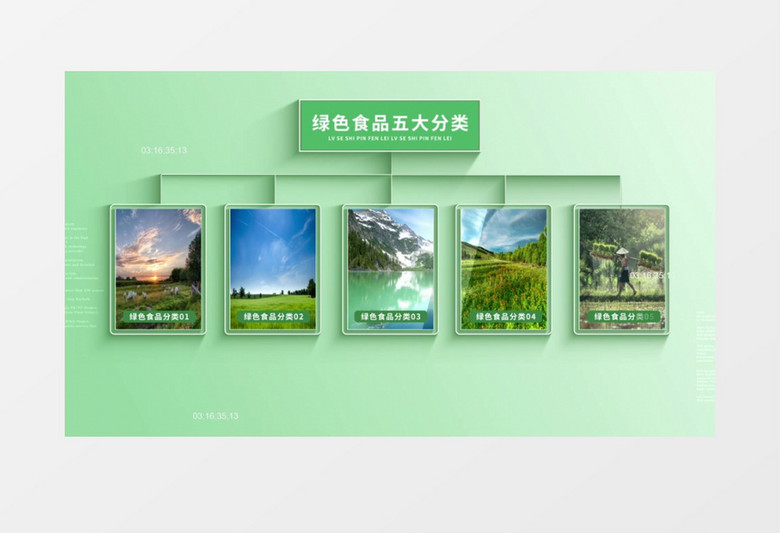 明亮绿色科技企业食品分类AE模板