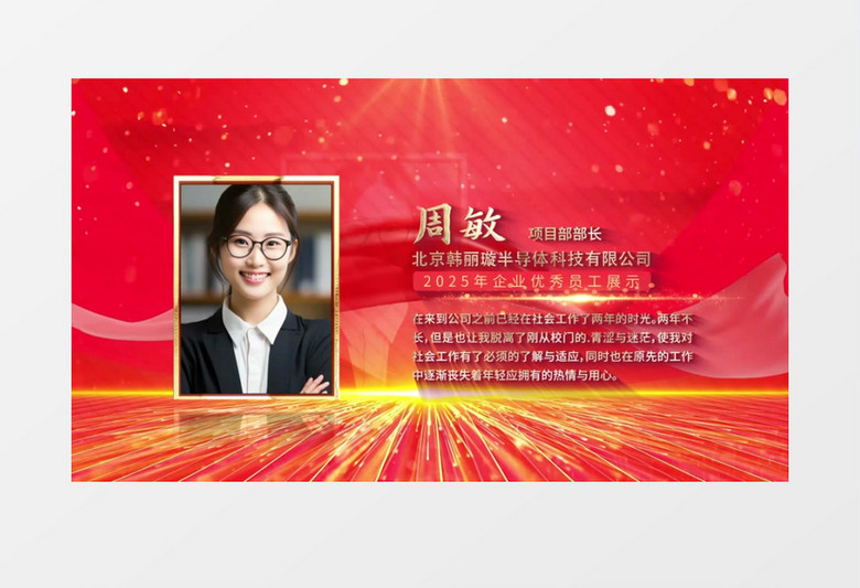 年会颁奖人物介绍动画图文展示AE模版