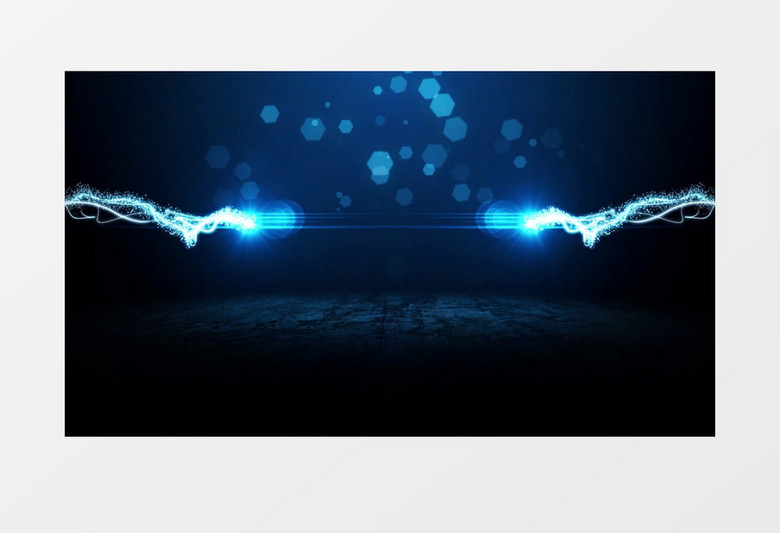 蓝色粒子碰撞动画LOGO片头AE视频模板