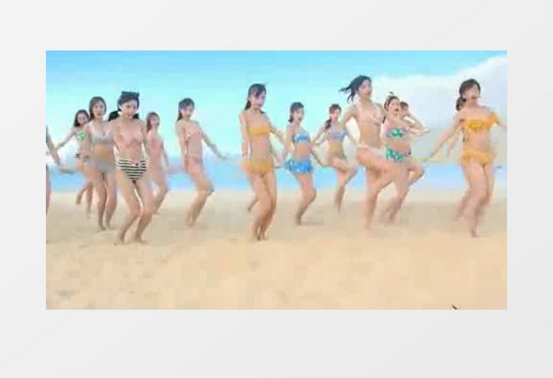 比基尼美女海滩跳舞梦想岛选舞蹈美女AE视频