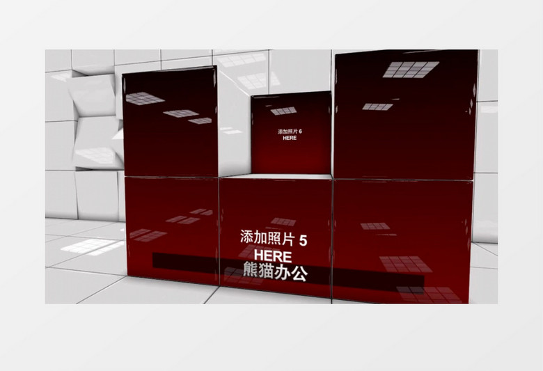 翻滚的立体魔方AE视频模版