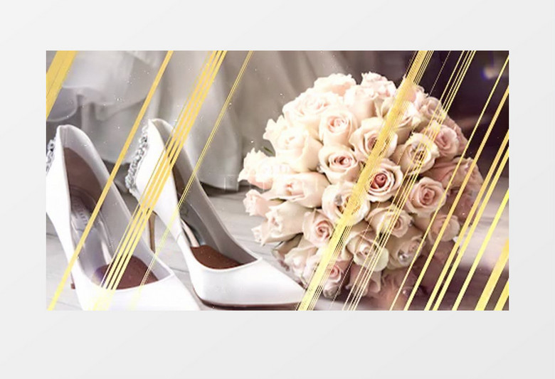 金色粒子爱情故事婚礼开场片头AE模板