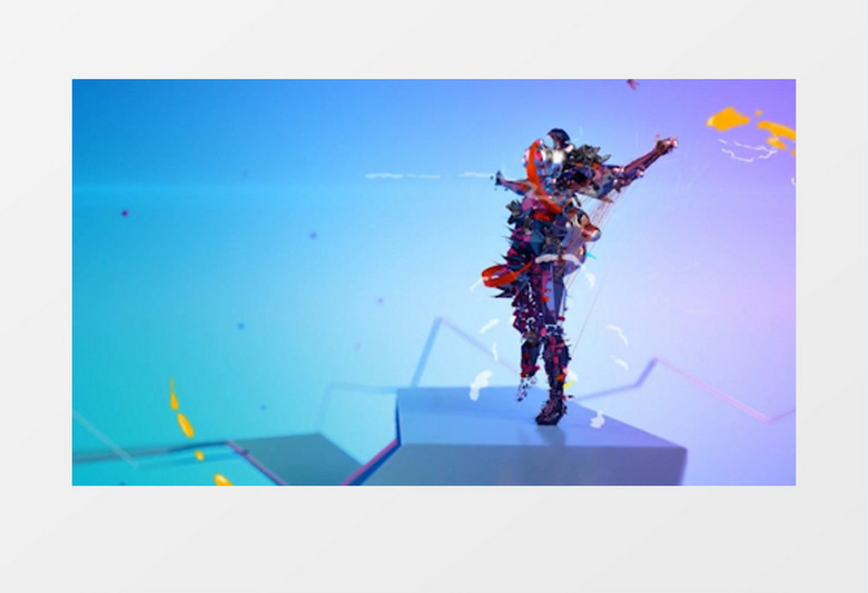 动感舞蹈人物运动片头AE模板