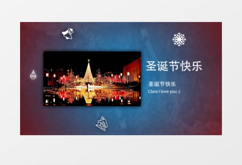 圣诞节手绘雪花动画图文展示AE模板素材