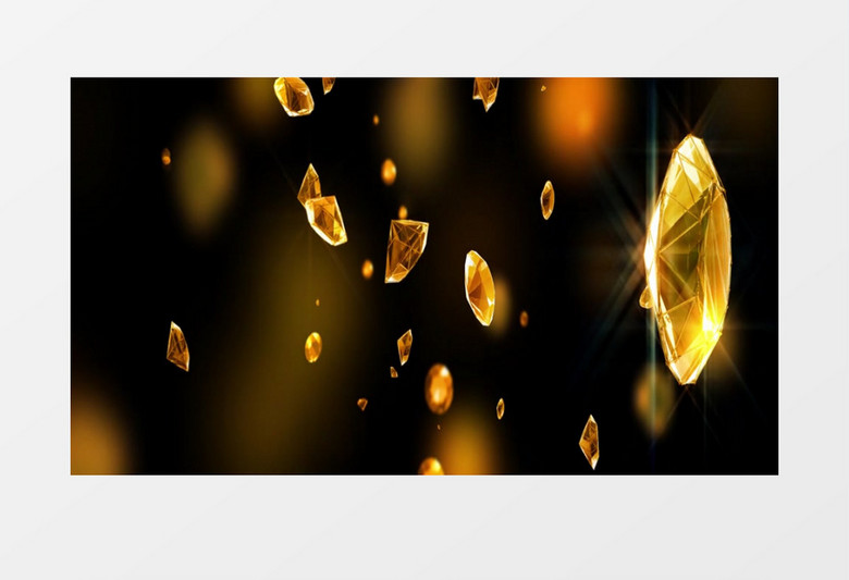 浪漫水晶钻石飘落壮丽动画视频素材