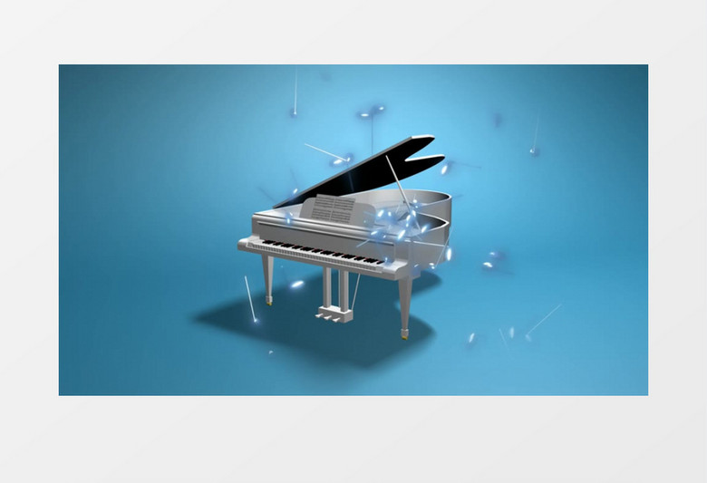 蓝色古典宏伟的音乐会钢琴背景视频