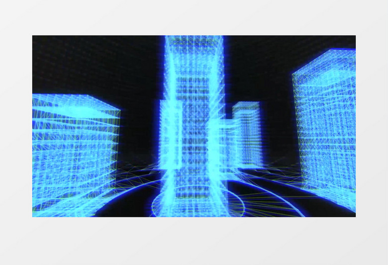 3D旋转建筑舞台背景视频(有音乐)