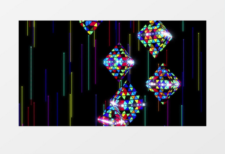 徐徐上升的多彩闪光灯视频素材(有音乐)