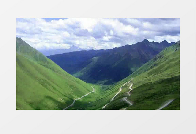 高山晚霞朦胧山峰背景视频(有音乐)