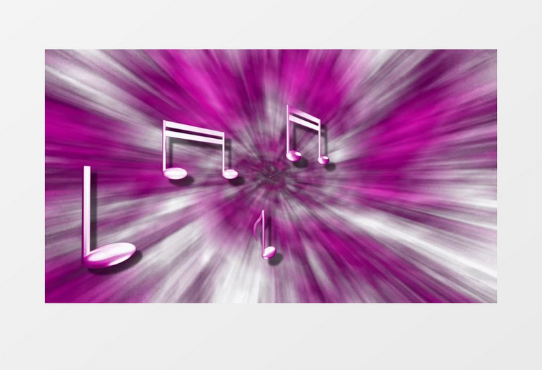  动感紫色五线谱音符背景视频（有音乐）