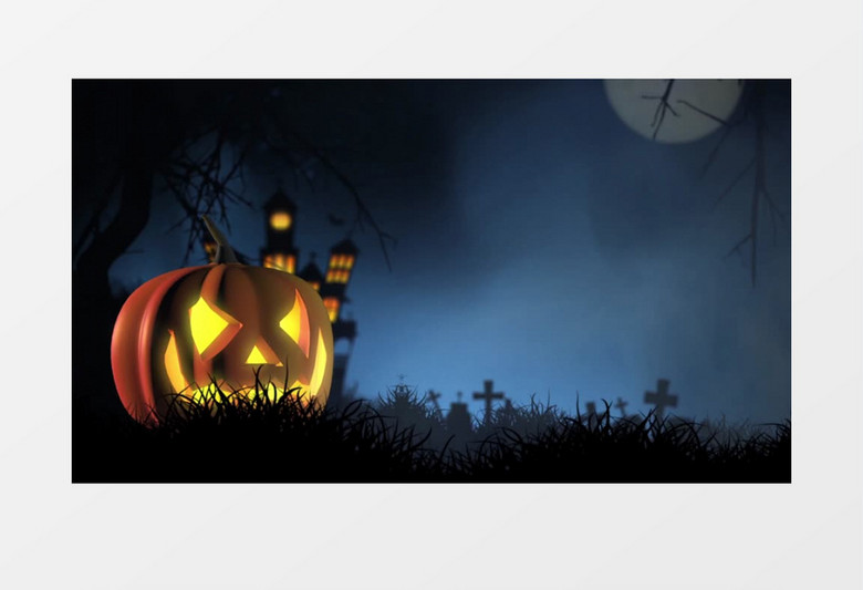 墓地南瓜灯背景视频（有音乐）