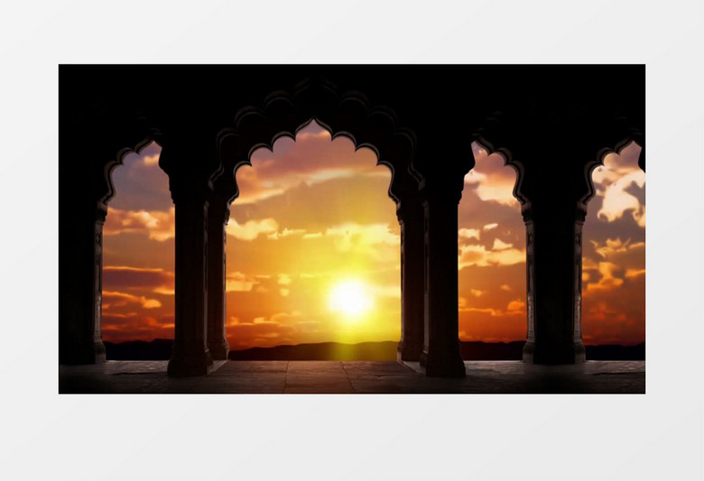 印度民族风夕阳宫殿背景视频（有音乐）