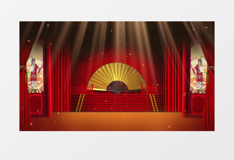 中式戏台背景视频（有音乐）