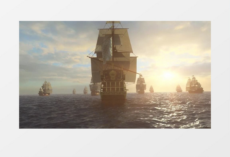 古代船队背景视频（有音乐）