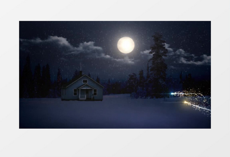 梦幻小屋圣诞之夜片头ae模板
