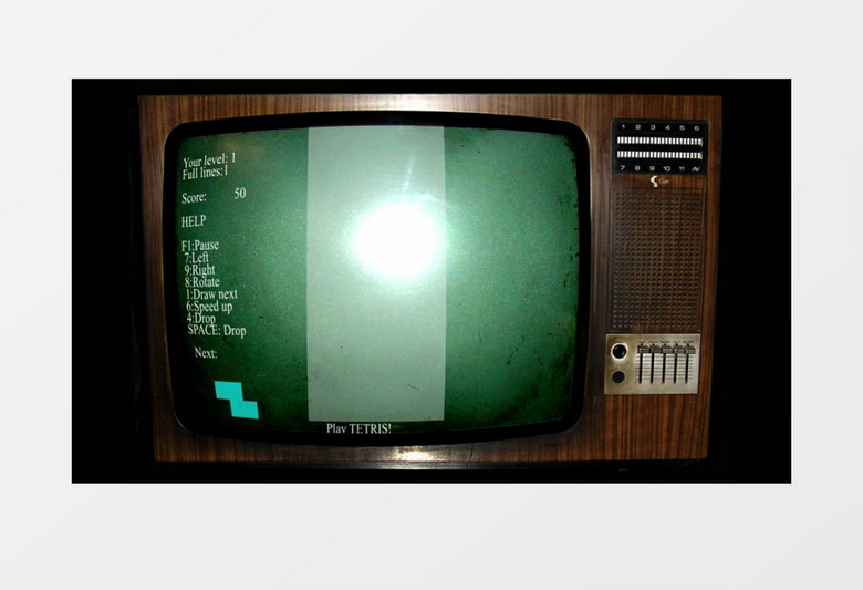 复古电视俄罗斯方块像素logo展示AE视频模板