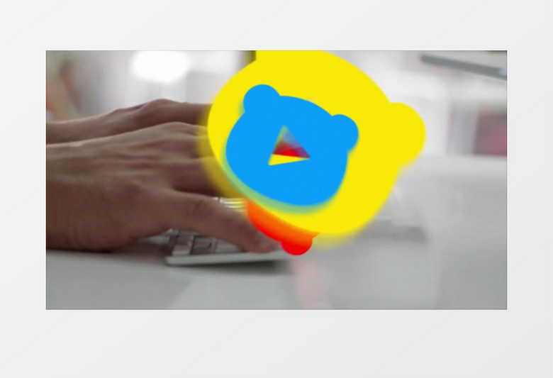 彩色旋转叠花logo标志展示ae模板