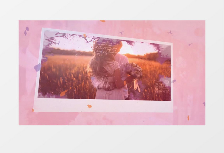 浪漫水墨遮罩幻灯片照片相册片头 ae模板