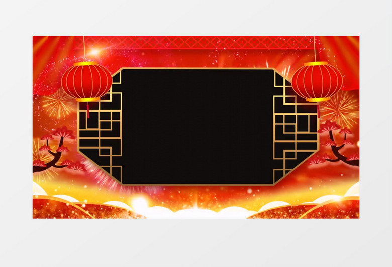 红色中国风鼠年春节拜年AE视频模板