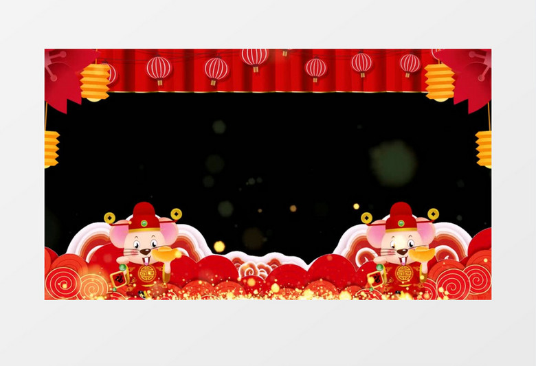 红色鼠年春节新年祝福AE视频模板