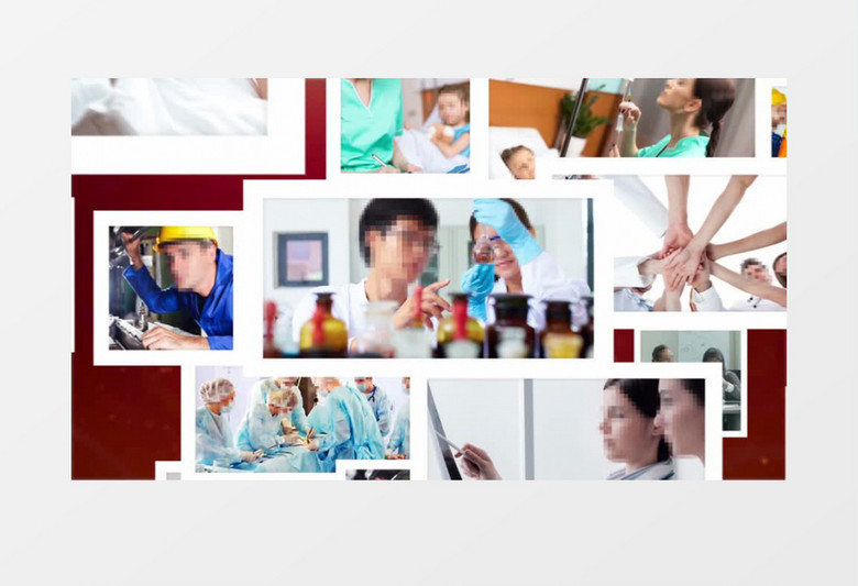 红金大气武汉战疫图片汇聚AE模板