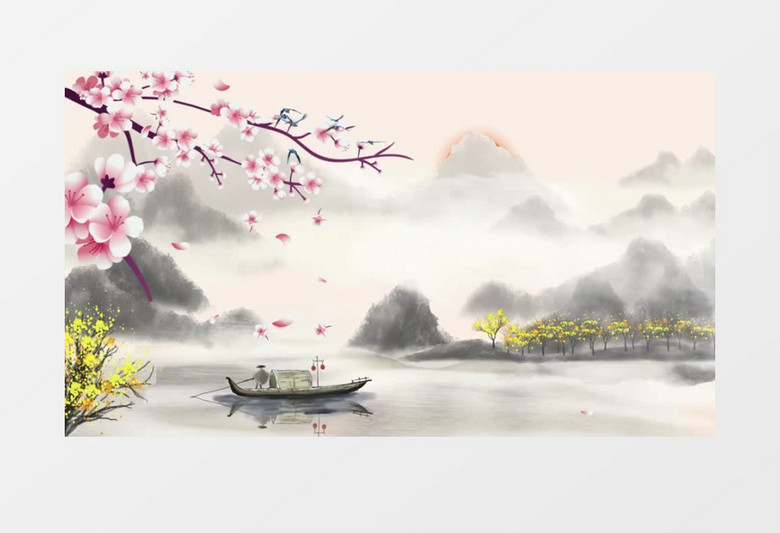 水墨唯美水墨画中国风背景ae模板视频素材下载 Aep格式 熊猫办公