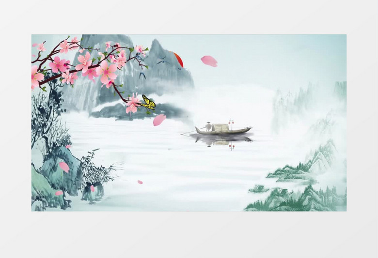 唯美水墨画中国风素材ae模板