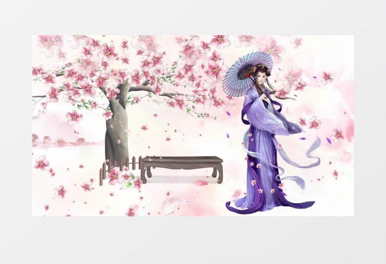 唯美古风动态背景AE模板